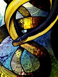 Preview wallpaper snake, winding, patterns, art