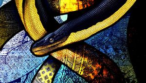 Preview wallpaper snake, winding, patterns, art