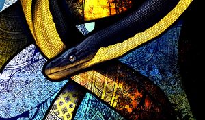 Preview wallpaper snake, winding, patterns, art