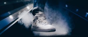 Preview wallpaper sneaker, foot, smoke