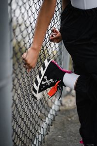 Preview wallpaper sneaker, style, fence, mesh