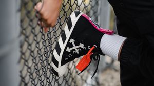 Preview wallpaper sneaker, style, fence, mesh