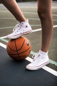 Preview wallpaper sneakers, basketball, legs