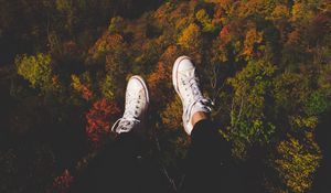 Preview wallpaper sneakers, feet, fall