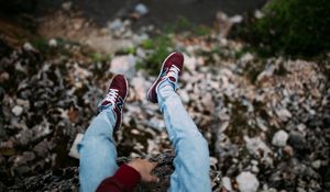 Preview wallpaper sneakers, legs, blur, height