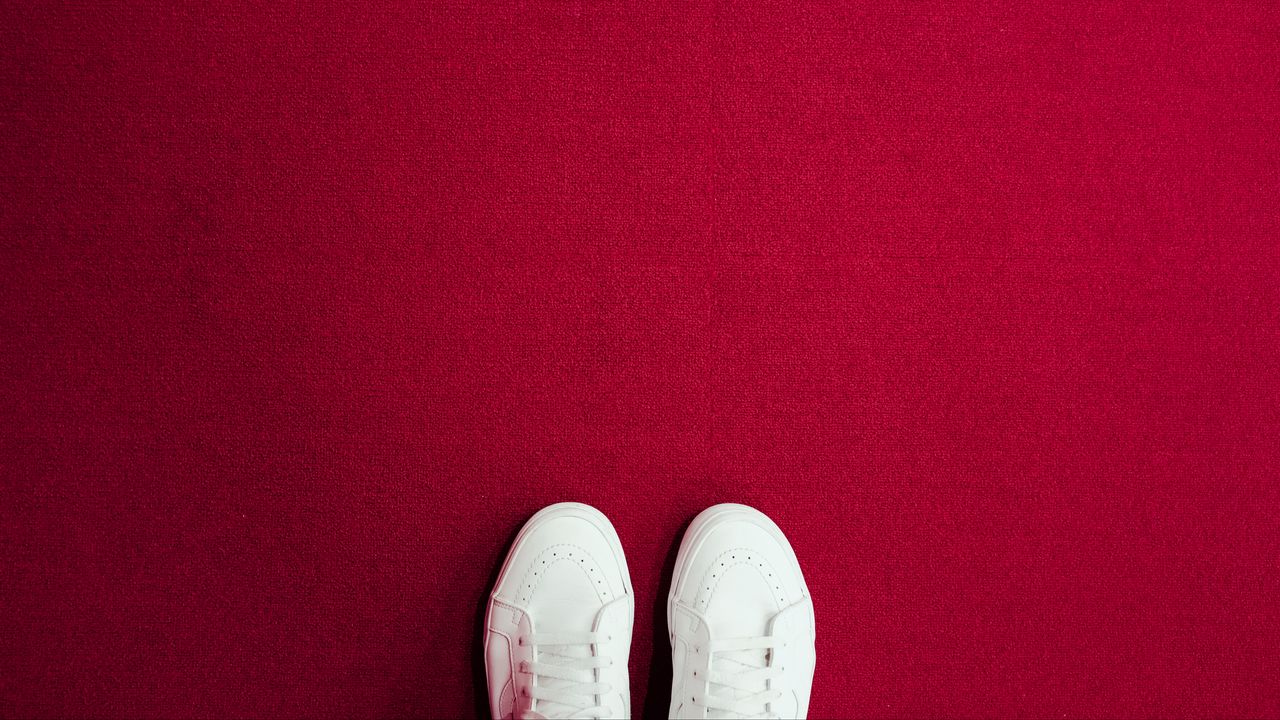 Wallpaper sneakers, legs, carpet, red