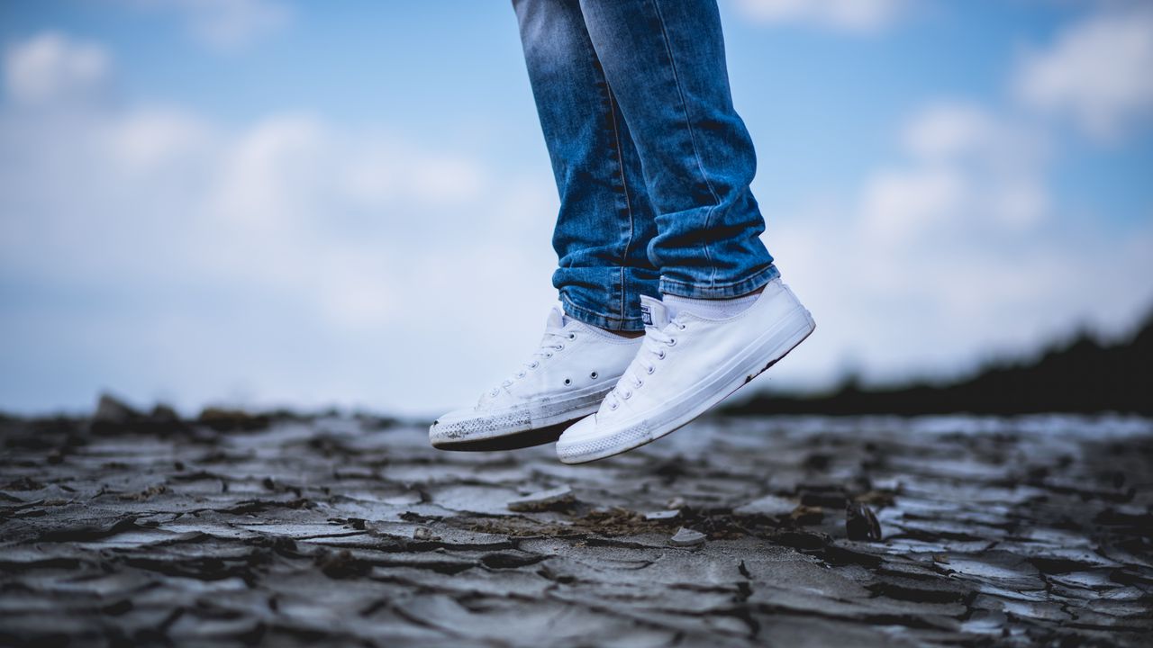 Wallpaper sneakers, legs, shoes, jeans