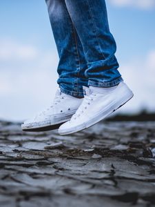 Preview wallpaper sneakers, legs, shoes, jeans