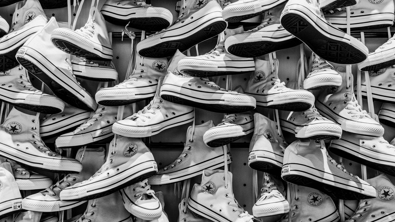 Wallpaper sneakers, shoes, bw