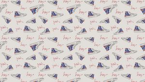 Preview wallpaper sneakers, shoes, inscription, pattern