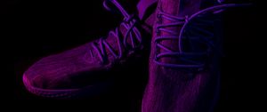 Preview wallpaper sneakers, shoes, purple, dark