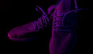 Preview wallpaper sneakers, shoes, purple, dark