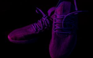 Preview wallpaper sneakers, shoes, purple, dark