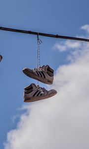 Preview wallpaper sneakers, shoes, sky, clouds