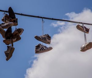 Preview wallpaper sneakers, shoes, sky, clouds