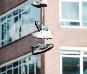 Preview wallpaper sneakers, shoes, street, building