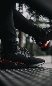 Preview wallpaper sneakers, style, legs, black