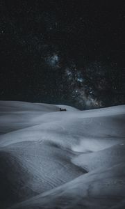 Preview wallpaper snow, drifts, stars, sky, night, winter