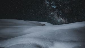 Preview wallpaper snow, drifts, stars, sky, night, winter