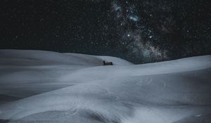 Preview wallpaper snow, drifts, stars, sky, night, winter