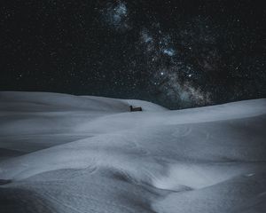 Preview wallpaper snow, drifts, stars, sky, night, winter