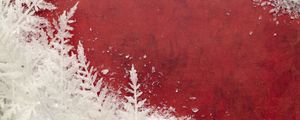 Preview wallpaper snow, frost, pattern, background, red, macro