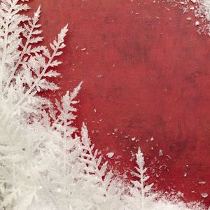 Preview wallpaper snow, frost, pattern, background, red, macro