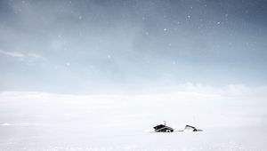 Preview wallpaper snow, home, blizzard, snowdrifts, winter