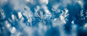 Preview wallpaper snow, ice, macro, blue, blur