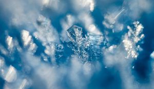 Preview wallpaper snow, ice, macro, blue, blur