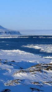 Preview wallpaper snow, ice, mountains, ocean