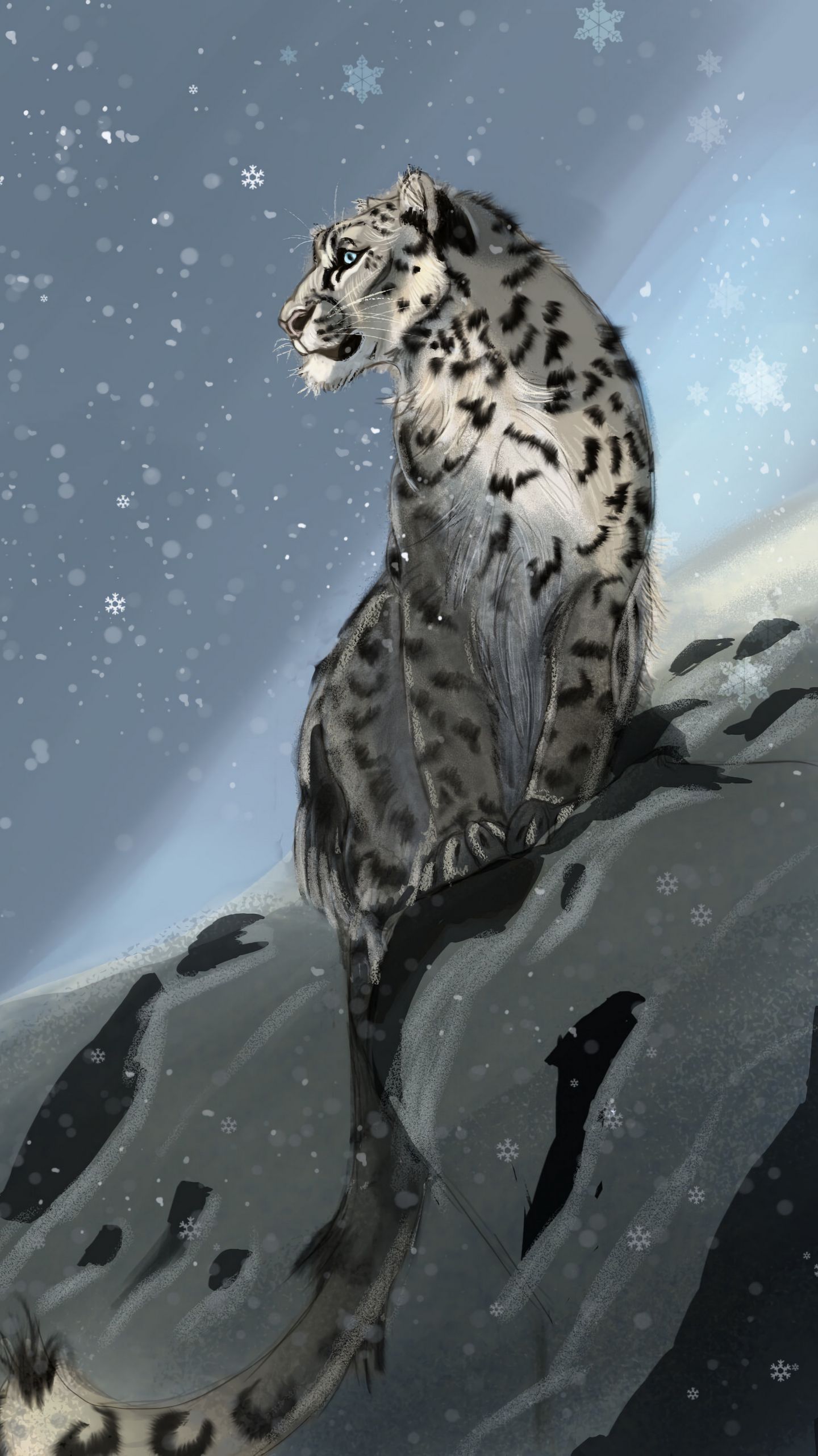 Premium Photo | Snow leopard in the snow