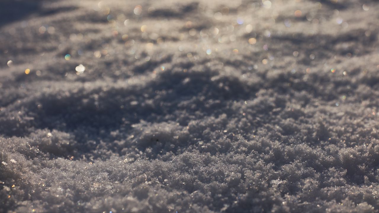 Wallpaper snow, macro, glare, winter