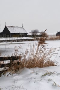 Preview wallpaper snow, mill, village, cold, farm, house, ears