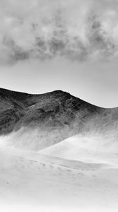 Preview wallpaper snow, mountains, clouds, bw