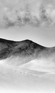 Preview wallpaper snow, mountains, clouds, bw