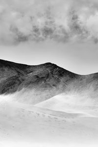 Preview wallpaper snow, mountains, clouds, bw