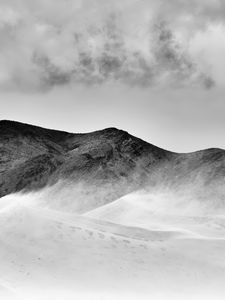 Preview wallpaper snow, mountains, clouds, bw