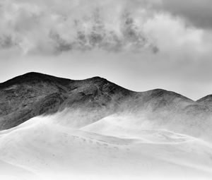 Preview wallpaper snow, mountains, clouds, bw