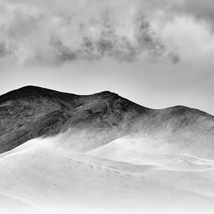 Preview wallpaper snow, mountains, clouds, bw