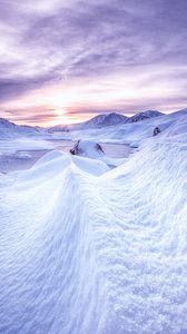 Preview wallpaper snow, mountains, dawn, scotland