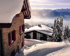 Preview wallpaper snow, mountains, winter, landscape