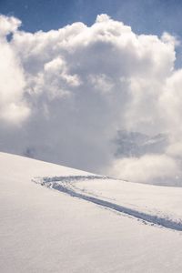 Preview wallpaper snow, path, slope, hill
