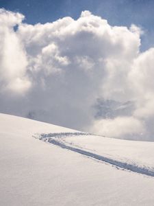 Preview wallpaper snow, path, slope, hill