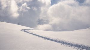 Preview wallpaper snow, path, slope, hill