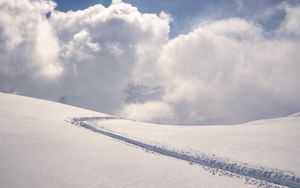 Preview wallpaper snow, path, slope, hill