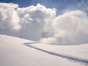 Preview wallpaper snow, path, slope, hill