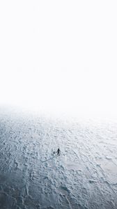 Preview wallpaper snow, silhouette, aerial view, winter, snowy