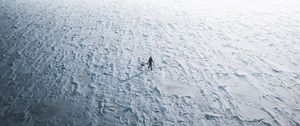 Preview wallpaper snow, silhouette, aerial view, winter, snowy