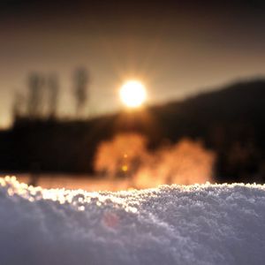 Preview wallpaper snow, sun, grains, macro, decline